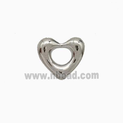 Copper Heart Pendant Platinum Plated