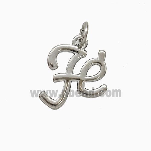 Copper Fe Pendant Platinum Plated