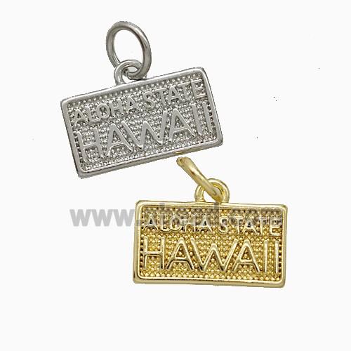 Copper Hawaii Pendant Aloha State Nameplate Mixed
