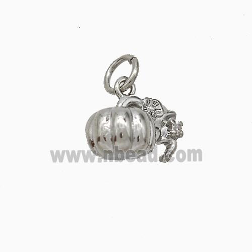 Copper Pumpkin Pendant Platinum Plated