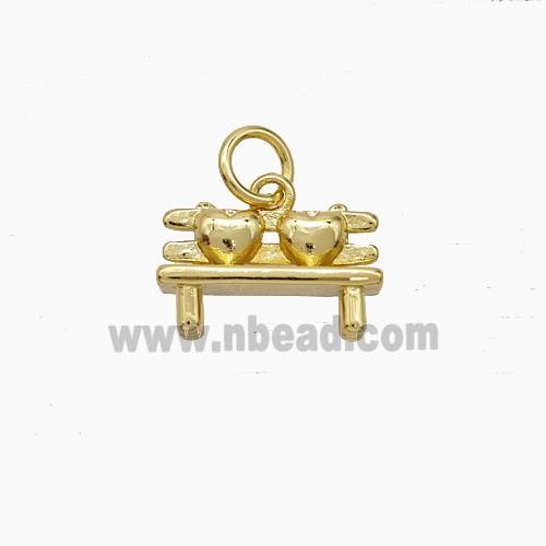 Copper Davenport Pendant Chair Heart Gold Plated