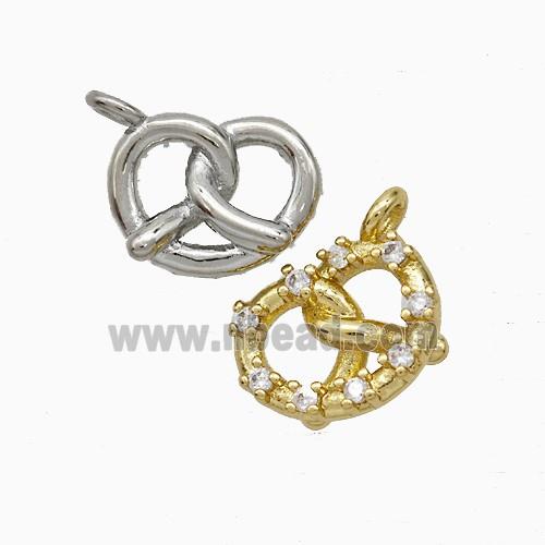 Copper Heart Pendant Pave Zirconia Mixed