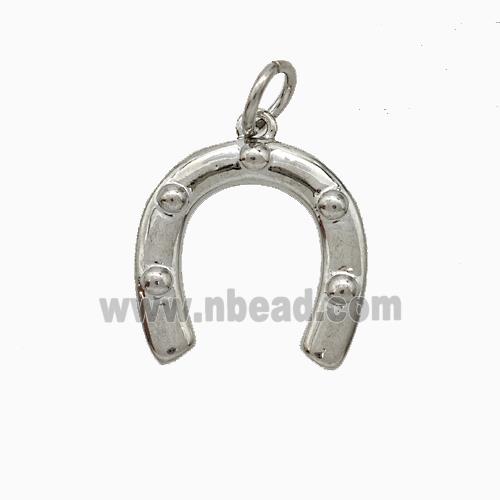 Copper Horseshoe Pendant Platinum Plated
