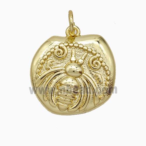 Copper Bumblebee Pendant Gold Plated