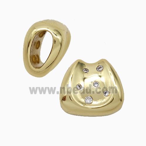 Copper Saddle Pendant Pave Zirconia Gold Plated