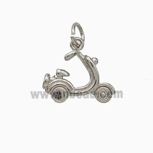 Electric Motorcycles Charms Copper Pendant Platinum Plated