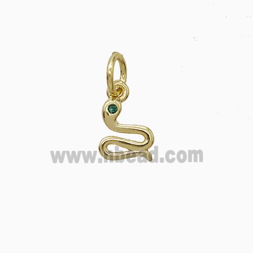 Copper Snake Pendant Pave Zirconia Gold Plated