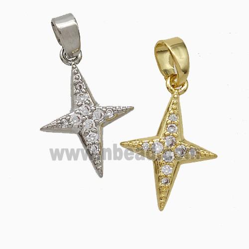 Copper NorthStar Pendant Pave Zirconia Mixed
