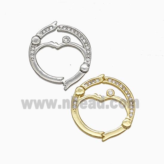 Copper Carabiner Clasp Pave Zirconia Mixed