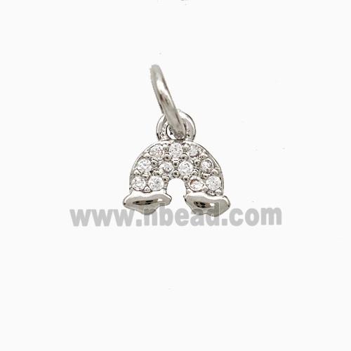 Copper Rainbow Pendant Pave Zirconia Platinum Plated