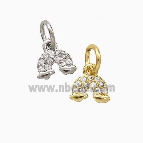 Copper Rainbow Pendant Pave Zirconia Mixed