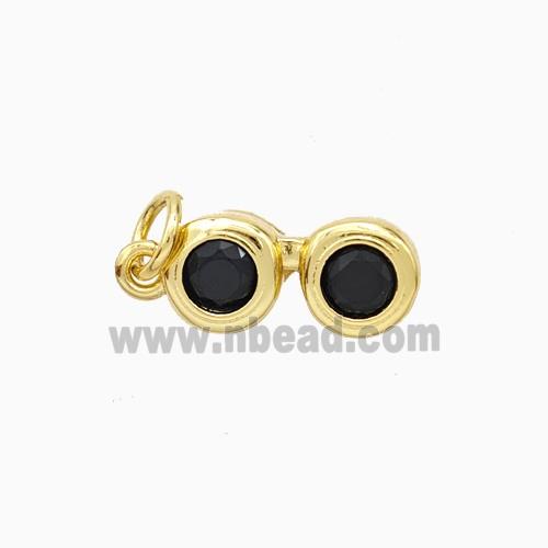 Copper Telescop Pendant Pave Zirconia Gold Plated