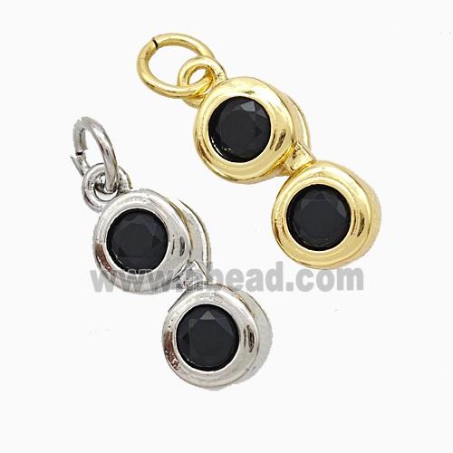 Copper Telescop Pendant Pave Zirconia Mixed