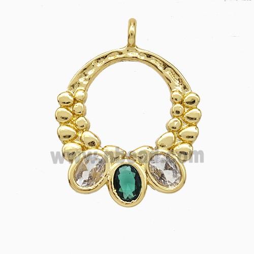 Copper Pendant Micropave Zirconia Gold Plated