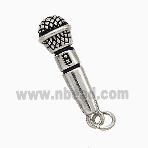 Microphone Charms Copper Pendant Antique Silver