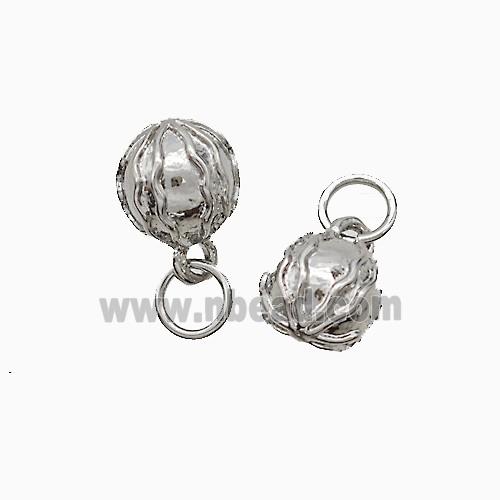 Copper Lotus Pendant Ball Platinum Plated