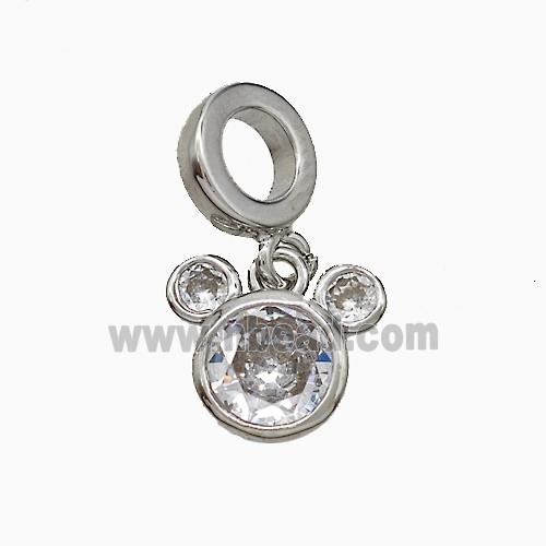Copper Ratheader Pendant Pave Zirconia Platinum Plated