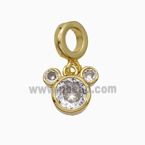 Copper Ratheader Pendant Pave Zirconia Gold Plated
