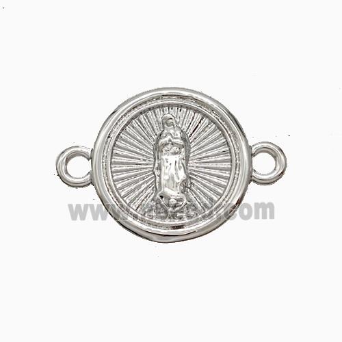 Copper Jesus Charms Connector Platinum Plated