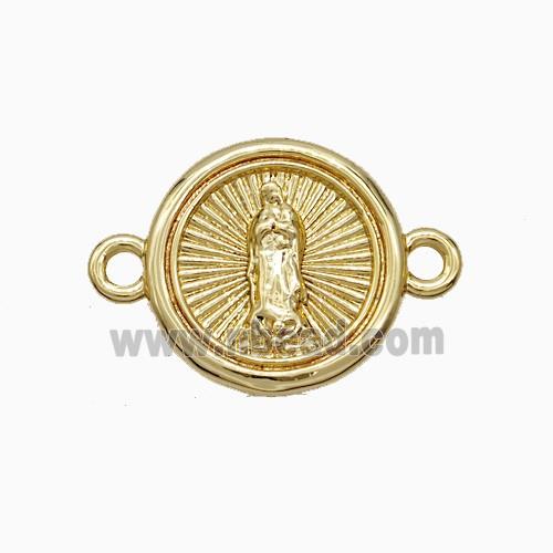 Copper Jesus Charms Connector Gold Plated