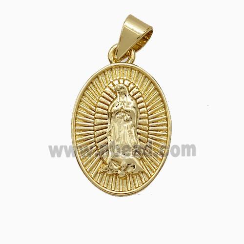 Virgin Mary Charms Copper Pendant Gold Plated