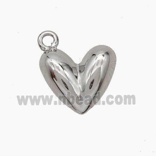 Copper Heart Pendant Platinum Plated
