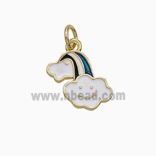 Copper Rainbow Pendant Multicolor Enamel Gold Plated