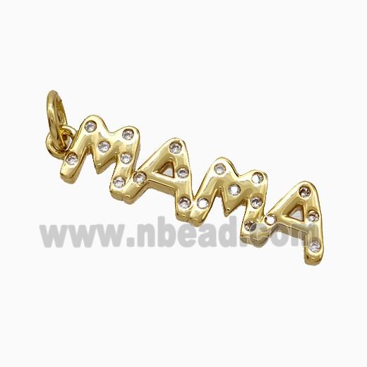 Copper MAMA Pendant Pave Zirconia Gold Plated