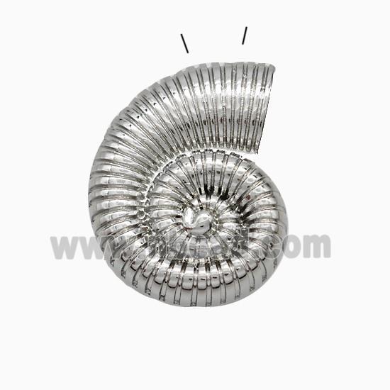 Spiral Shell Charms Copper Pendant Platinum Plated