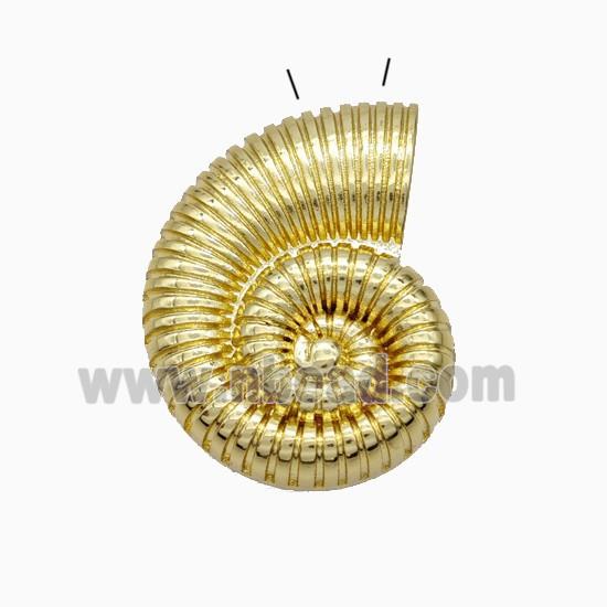 Spiral Shell Charms Copper Pendant Gold Plated