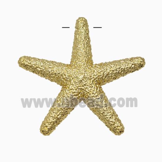 Copper Starfish Pendant Hammered Gold Plated