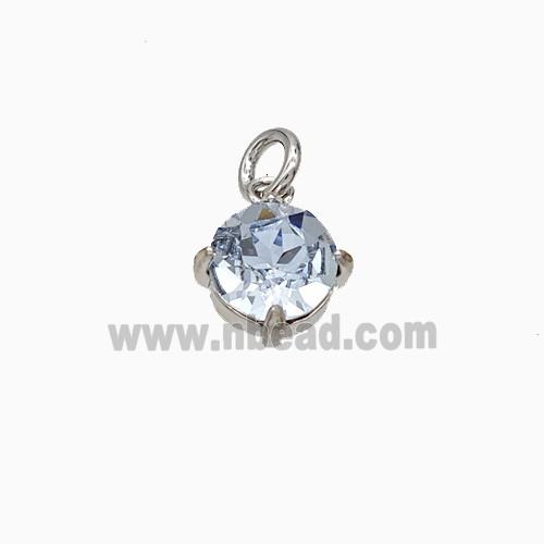 Copper Pendant Pave Crystal Glass Platinum Plated