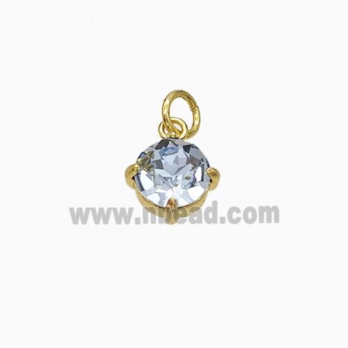 Copper Pendant Pave Crystal Glass Gold Plated