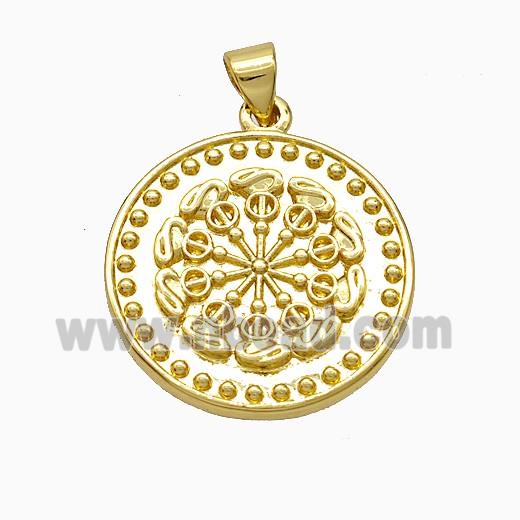 Copper Circle Pendant Gold Plated