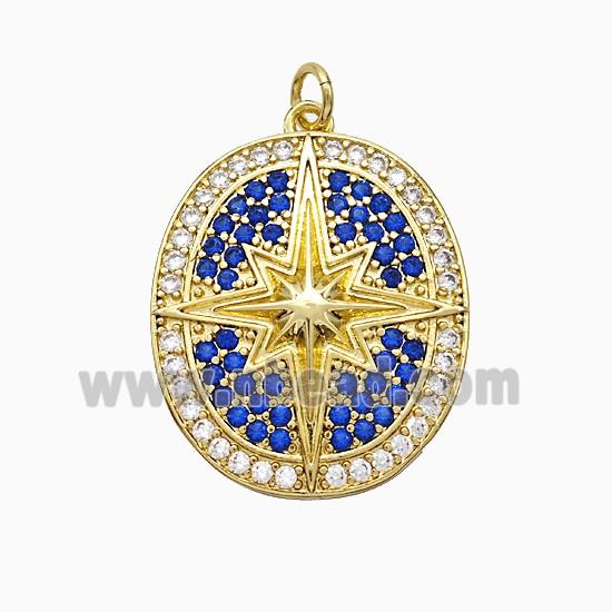 Copper Northstar Pendant pave Zirconia Gold Plated