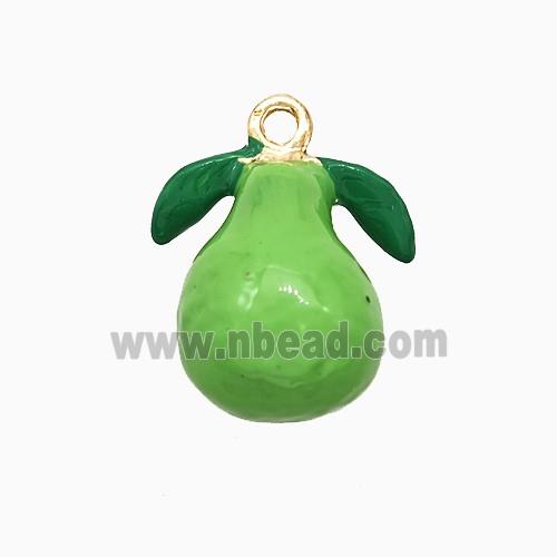 Pomelo Charms Copper Pendant Green Enamel Gold Plated
