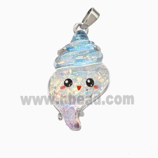 Conch Shell Charms Acrylic Pendant Copper Platinum Plated