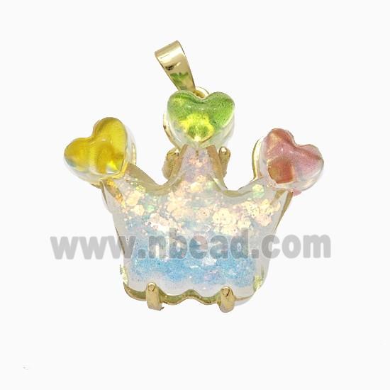 Acrylic Crown Pendant Copper Gold Plated