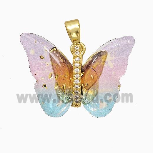 Acrylic Butterfly Pendant Copper Gold Plated