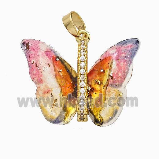 Acrylic Butterfly Pendant Copper Gold Plated