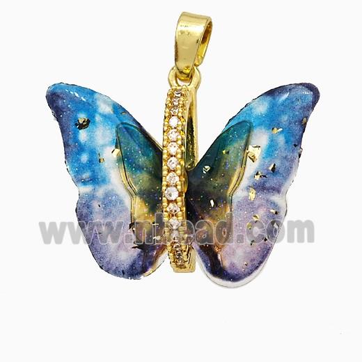 Acrylic Butterfly Pendant Copper Gold Plated