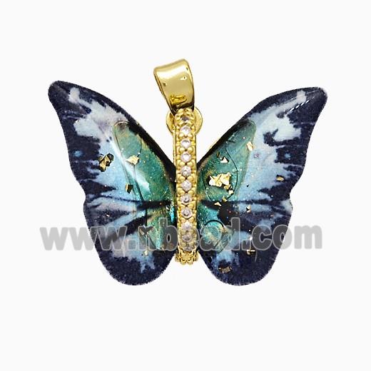 Acrylic Butterfly Pendant Copper Gold Plated