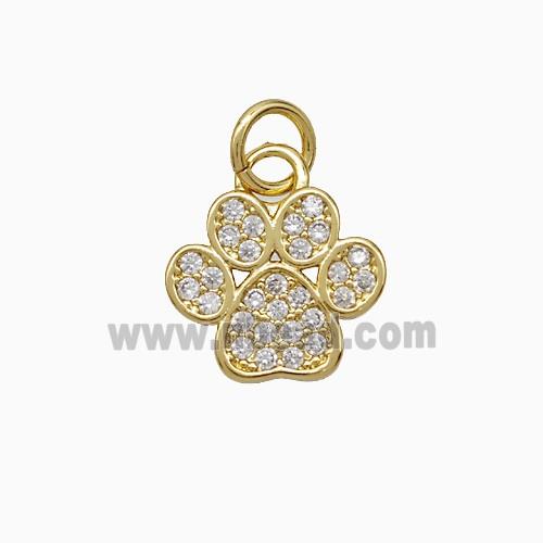 Copper Paws Pendant Pave Zirconia Gold Plated