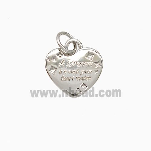 Copper Heart Pendant Dream Platinum Plated