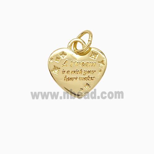 Copper Heart Pendant Dream Gold Plated