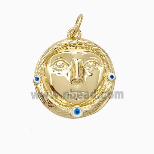 Copper Human-head Pendant Gold Plated
