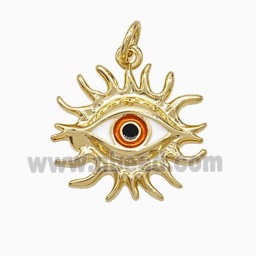 Copper Evil Eye Pendant Enamel Gold Plated