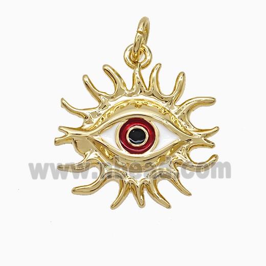 Copper Evil Eye Pendant Enamel Gold Plated