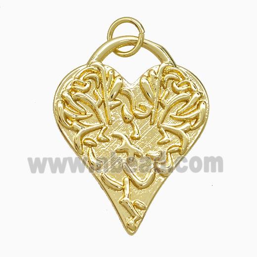 Copper Heart Pendant Gold Plated