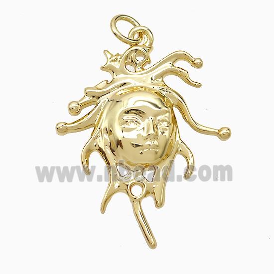Copper Human-head Pendant Gold Plated